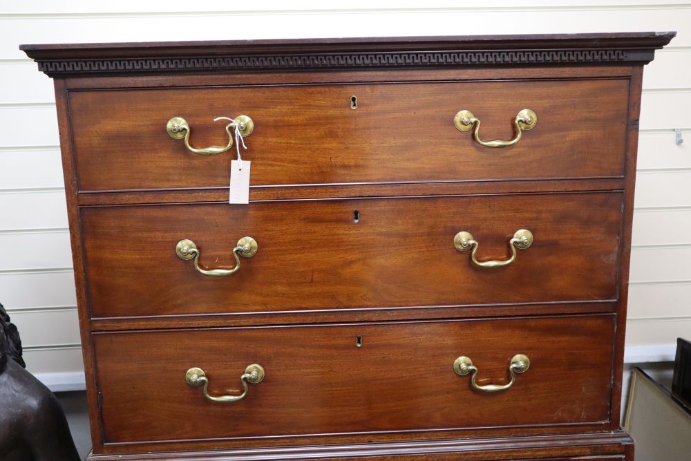 A George III mahogany chest on chest, width 102cm